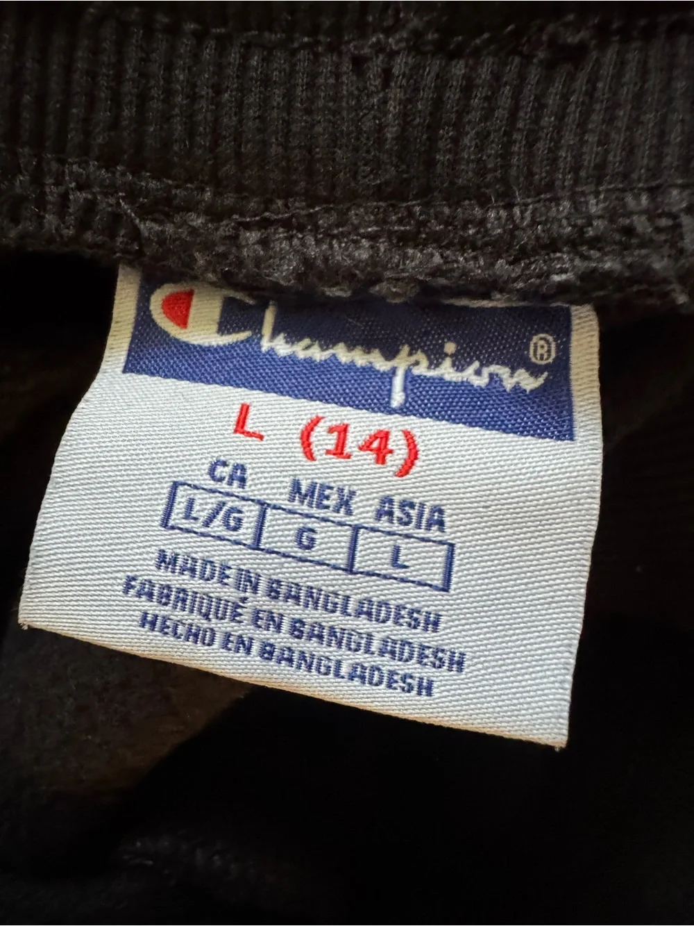 Champion Kids Black Sweatpants with White Script Logo